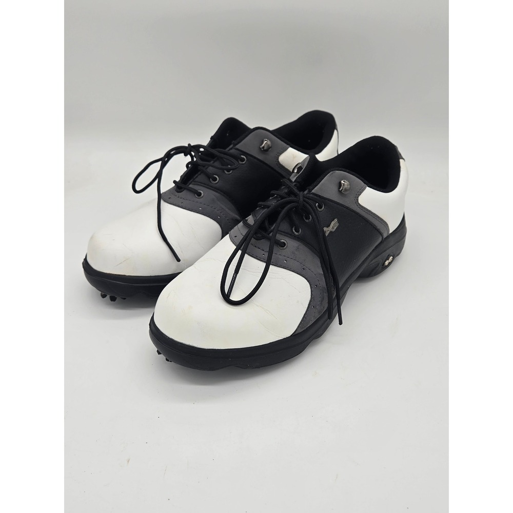 Etonic Offset Golf Shoes Mens 10.5 Black White Gray Soft Spikes